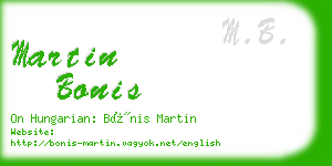 martin bonis business card